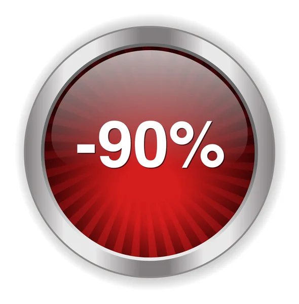 90 percent off button — Stock Vector
