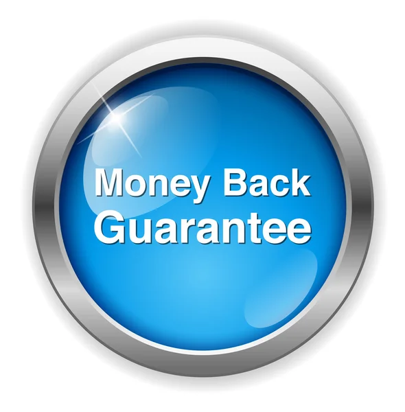 Money Back Guaranteed button — Stock Vector