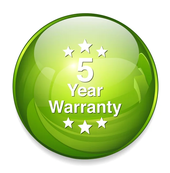 5 year warranty button — Stock Vector