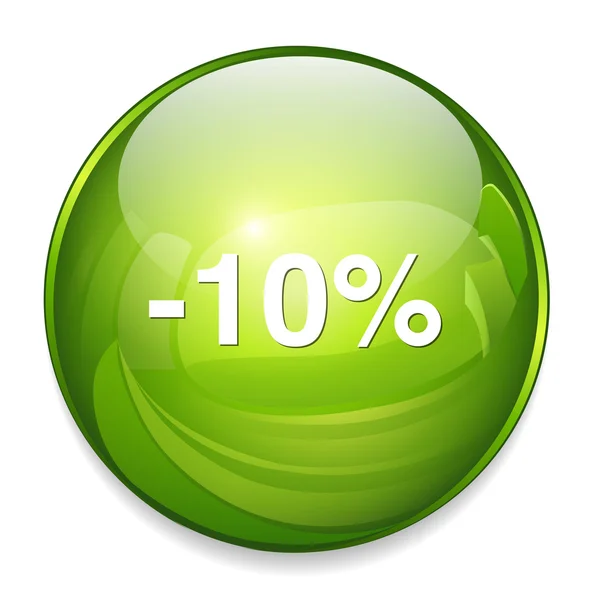 10 por ciento de botón apagado — Vector de stock