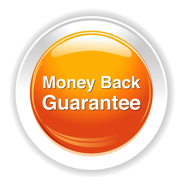 Money Back Guaranteed button — Stock Vector