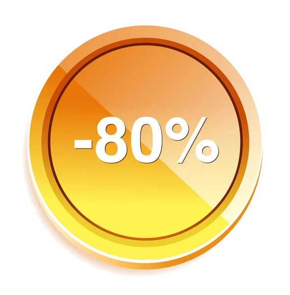 80 percent off button — Stock Vector