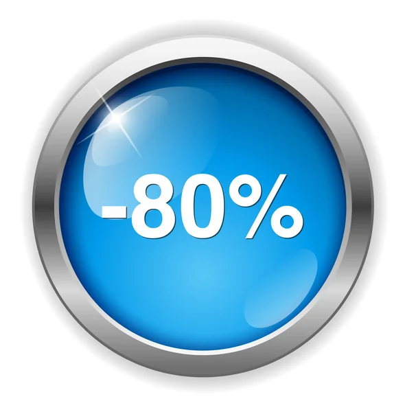 80 por ciento de botón apagado — Vector de stock