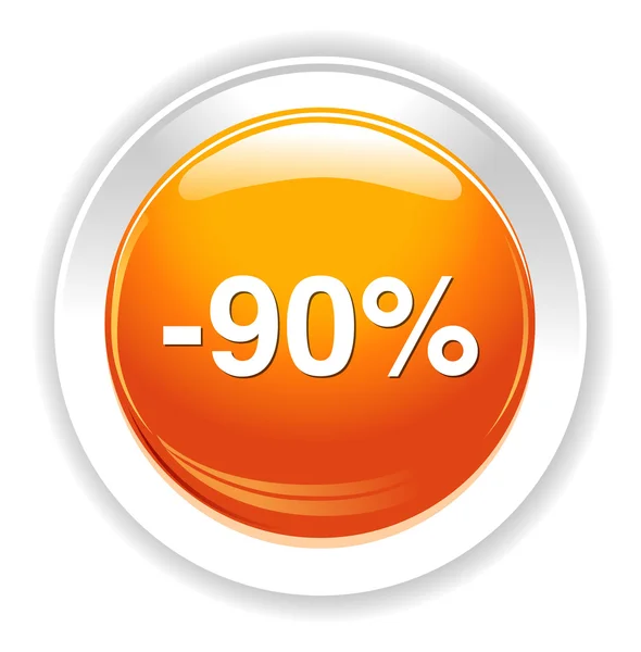 Pulsante di sconto del 90% — Vettoriale Stock