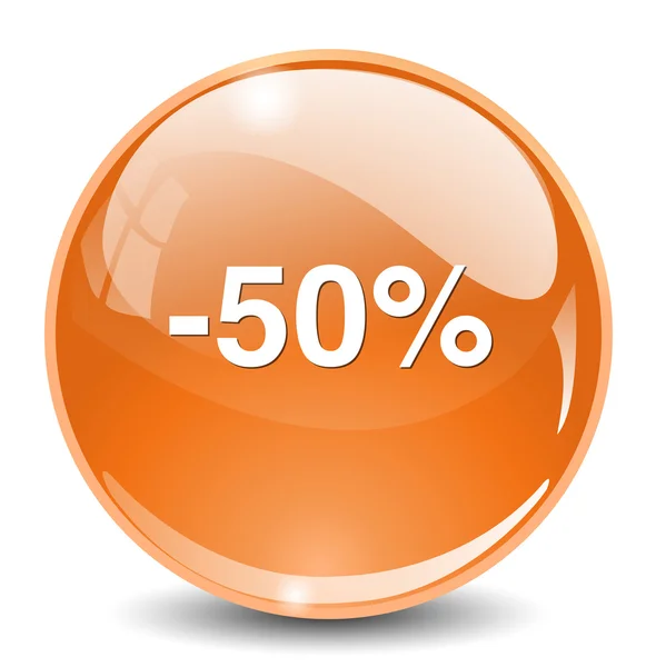 50 por cento de desconto botão —  Vetores de Stock