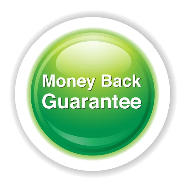 Money Back Guaranteed button — Stock Vector