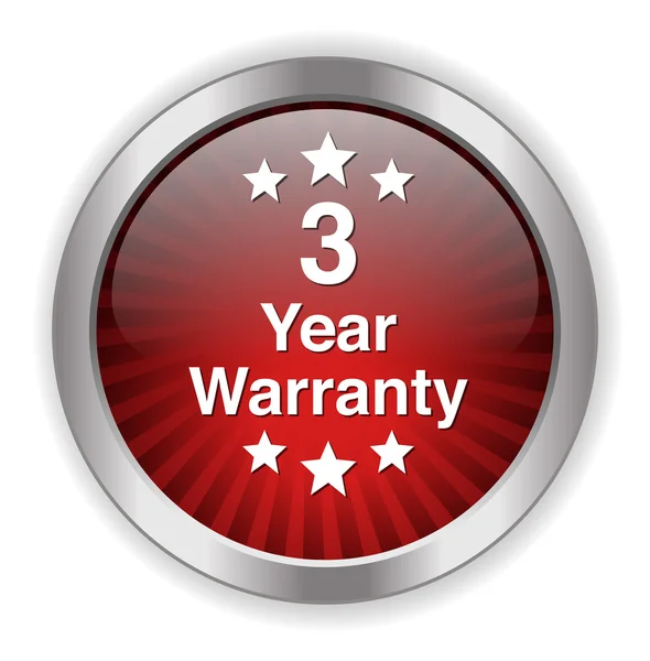 3 year warranty button — Stock Vector