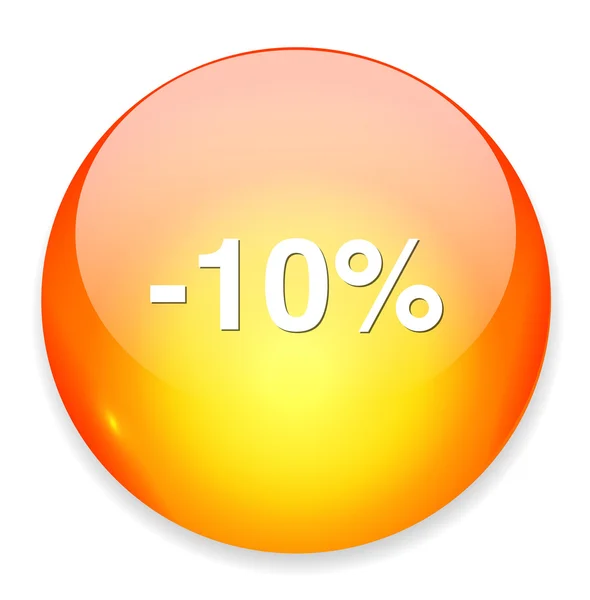 10 percent off button — Stock Vector