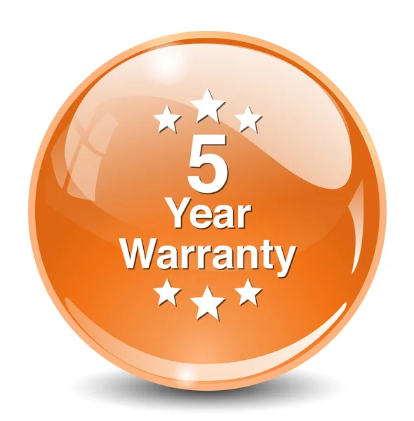 5 year warranty button — Stock Vector