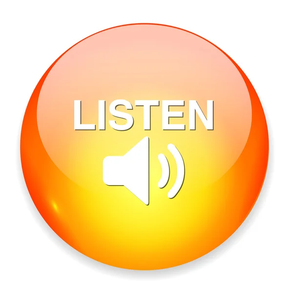 Кнопка слушать — стоковый вектор
