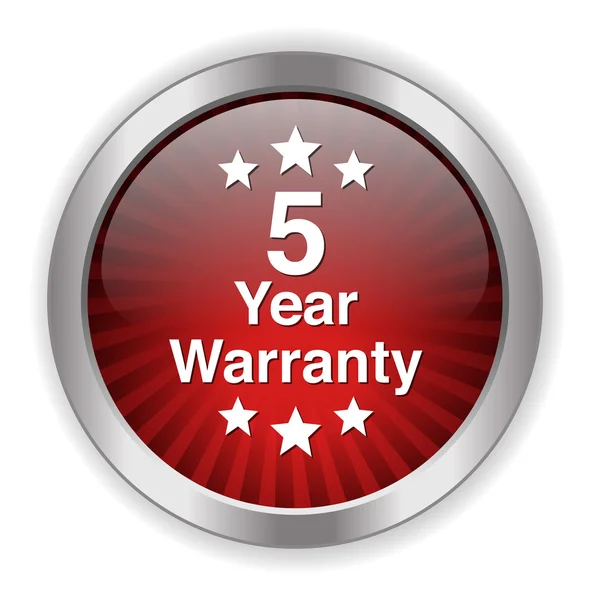 5 year warranty button — Stock Vector