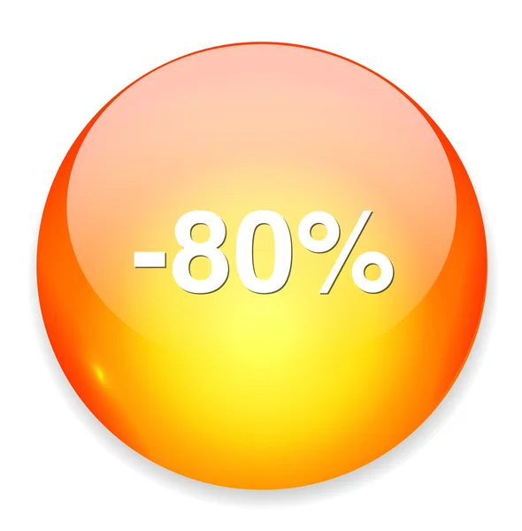 80 por cento de desconto botão — Vetor de Stock