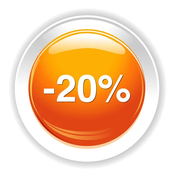 20 percent off button — Stock Vector