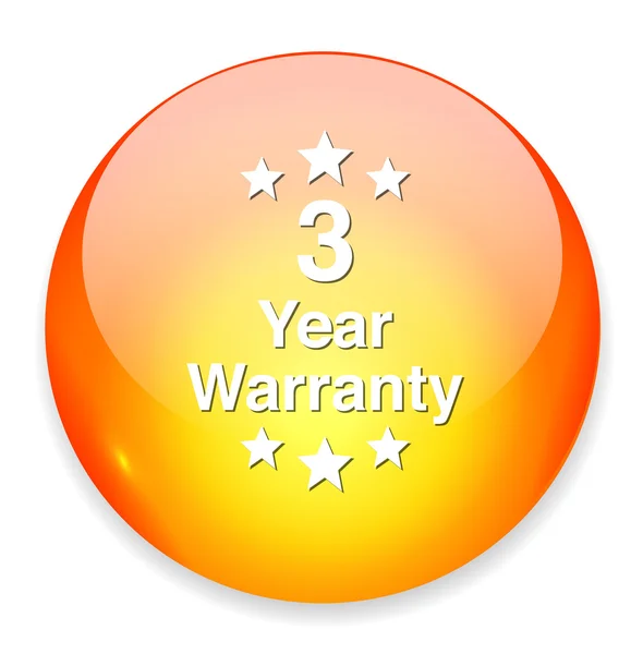 3 year warranty button — Stock Vector