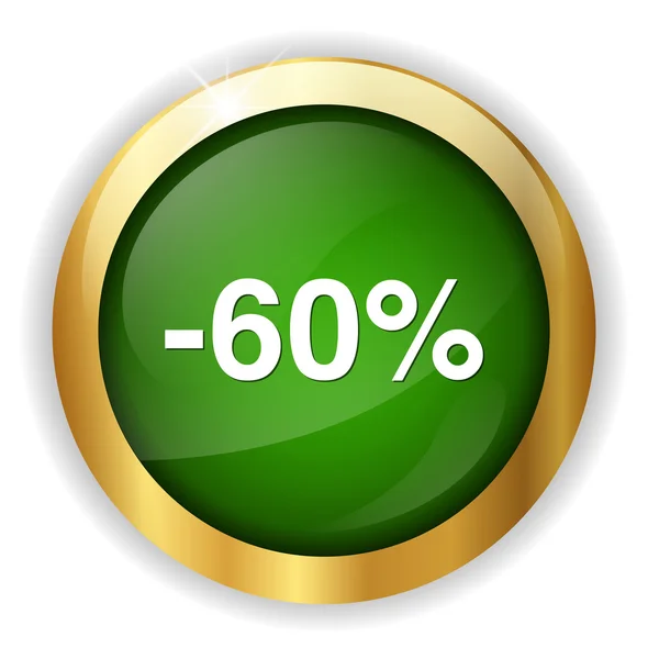 60 percent off button — Stock Vector