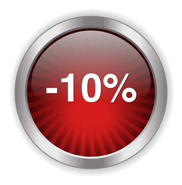 10 percent off button — Stock Vector