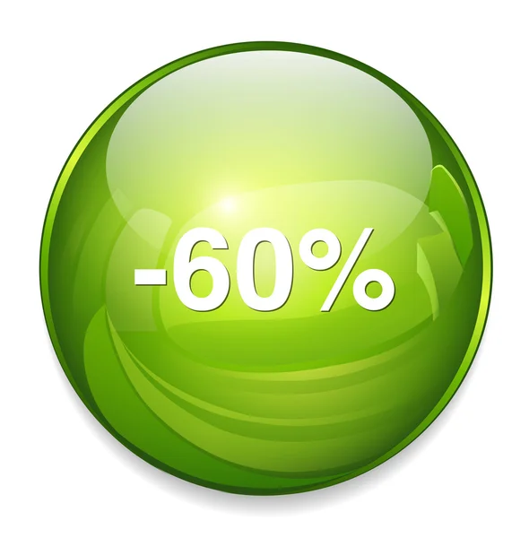 60 percent off button — Stock Vector