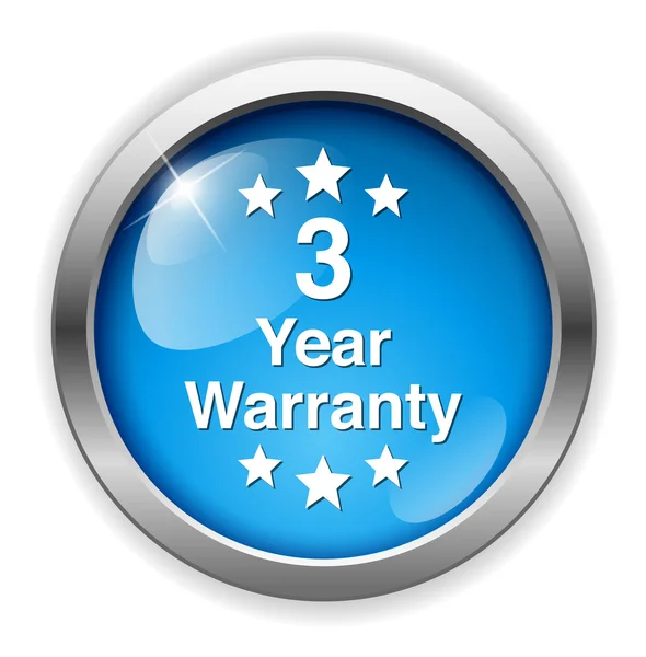 3 year warranty button — Stock Vector