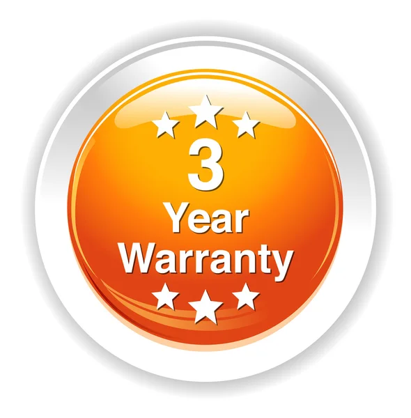 3 year warranty button — Stock Vector