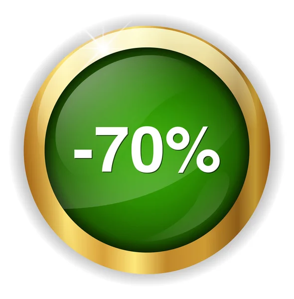 70 százalék kedvezményt gomb — Stock Vector