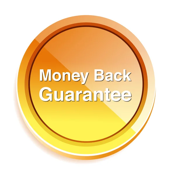 Money Back Guaranteed button — Stock Vector