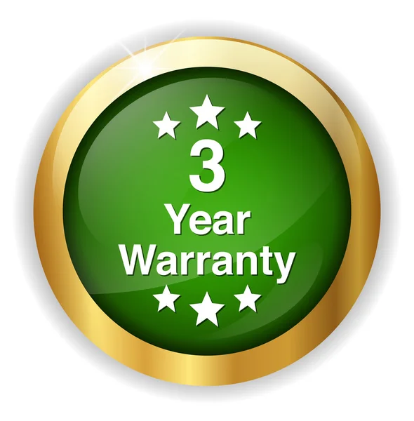 3 year warranty button — Stock Vector