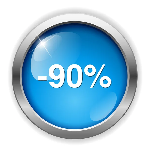 90 por cento de desconto botão —  Vetores de Stock