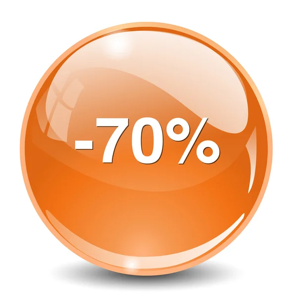 70 por cento de desconto botão — Vetor de Stock