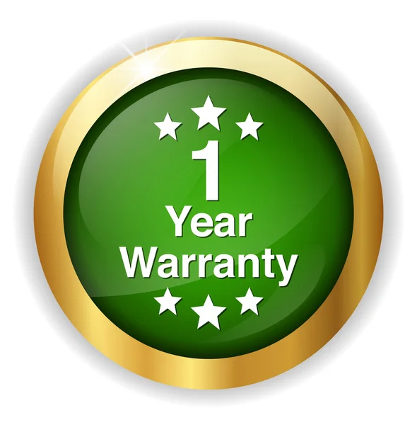 1 year warranty button — Stock Vector