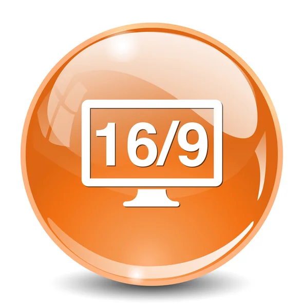 16: 9 icono de pantalla — Archivo Imágenes Vectoriales