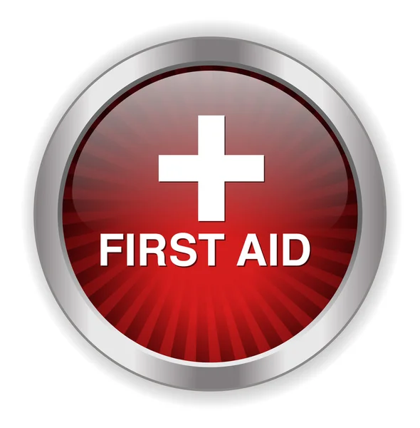 First aid medical button sign — Stock Vector