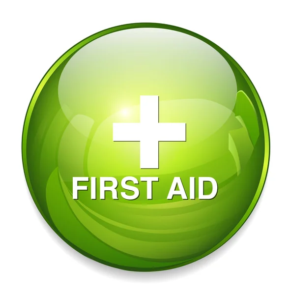 Σημάδι κουμπί Ιατρικές πρώτων βοηθειών — Διανυσματικό Αρχείο