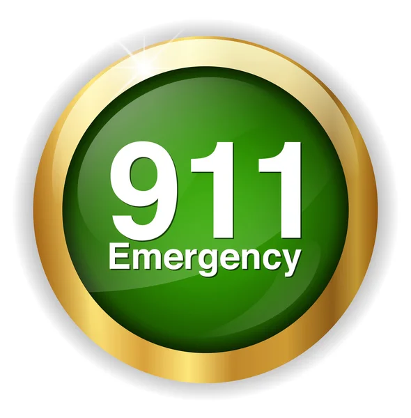 911 segélyhívó gomb megnyomásával — Stock Vector