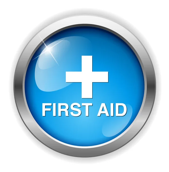 First aid medical button sign — Stock Vector