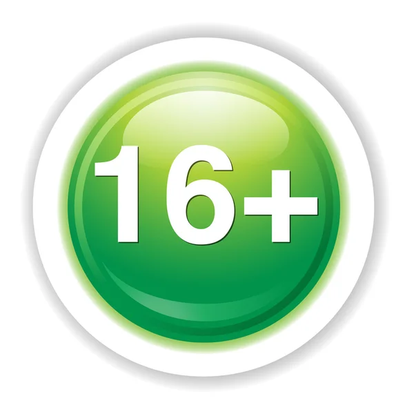 16 plus knappen ikonen — Stock vektor