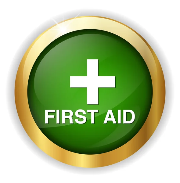 First aid medical button sign — Stock Vector