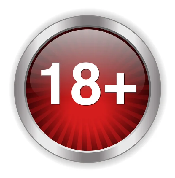 18 plus button — Stock Vector