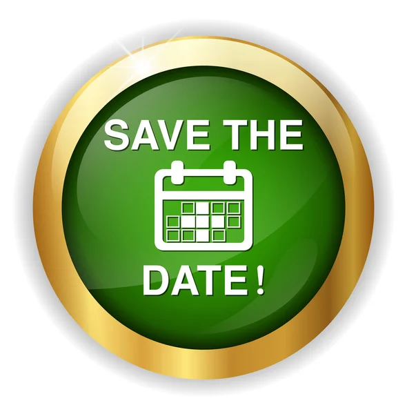 Save the date button — Stock Vector