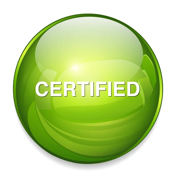 Значок сертифицированной кнопки — стоковый вектор