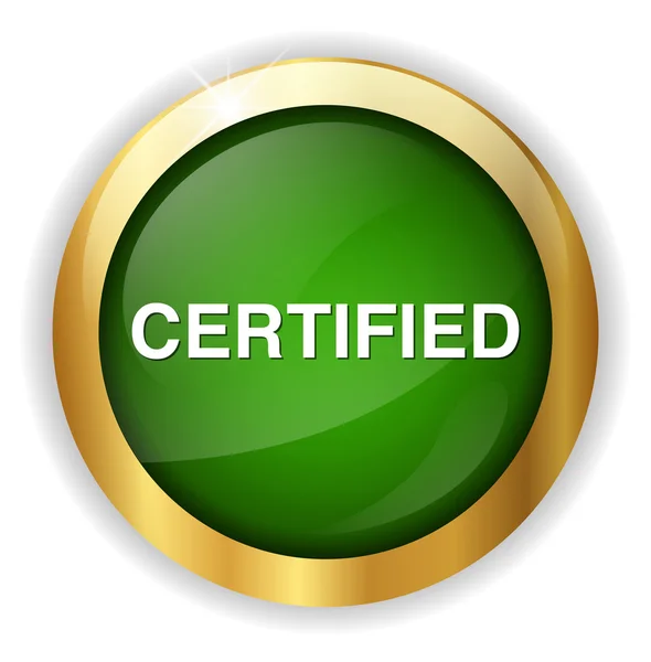 Ícone de botão certificado — Vetor de Stock
