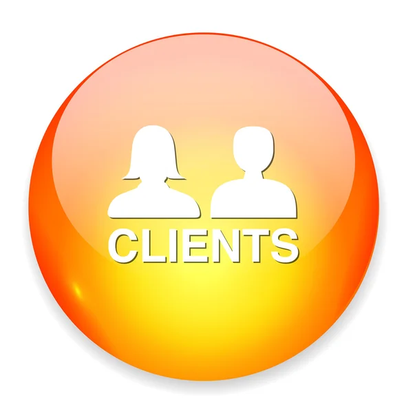 Clients glossy button — Stock Vector