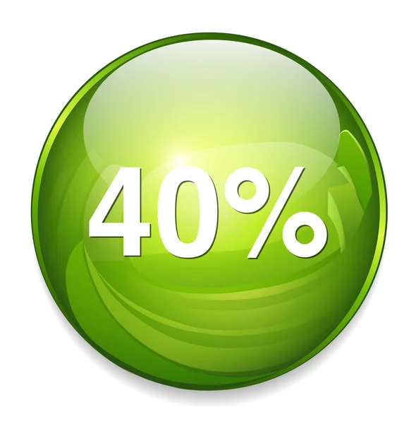 40 τοις εκατό εικονίδιο — Διανυσματικό Αρχείο
