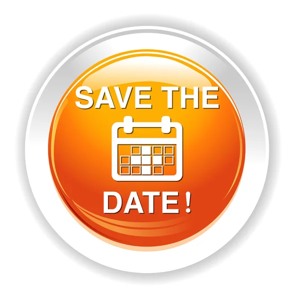 Save the date button — Stock Vector