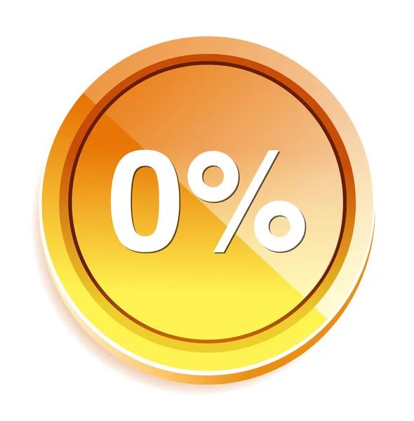 0 ícone web por cento — Vetor de Stock