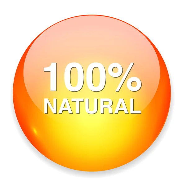 100% натуральная кнопка — стоковый вектор