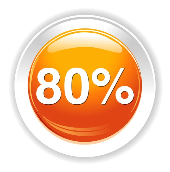 Ícone de 80 por cento — Vetor de Stock
