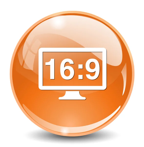 16: 9 icono de pantalla — Archivo Imágenes Vectoriales