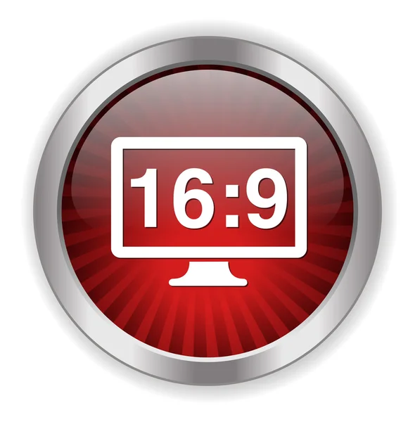 16: 9 icono de pantalla — Vector de stock