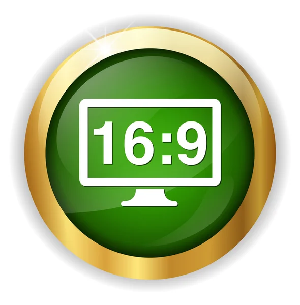 16: 9 icono de pantalla — Archivo Imágenes Vectoriales