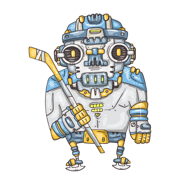 ロボット ホッケー選手 — ストックベクタ